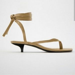 Zara leather kitten heel sandal
